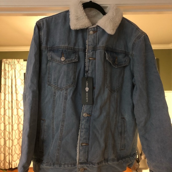 Denim Sherpa Jacket. New with tags. - Picture 3 of 4